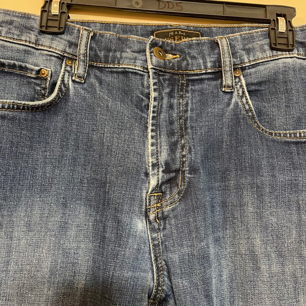 Jos‎ A Bank Reserve Traditional Fit Mens Blue Wash Denim Jeans 35W 30L - Picture 2 of 11